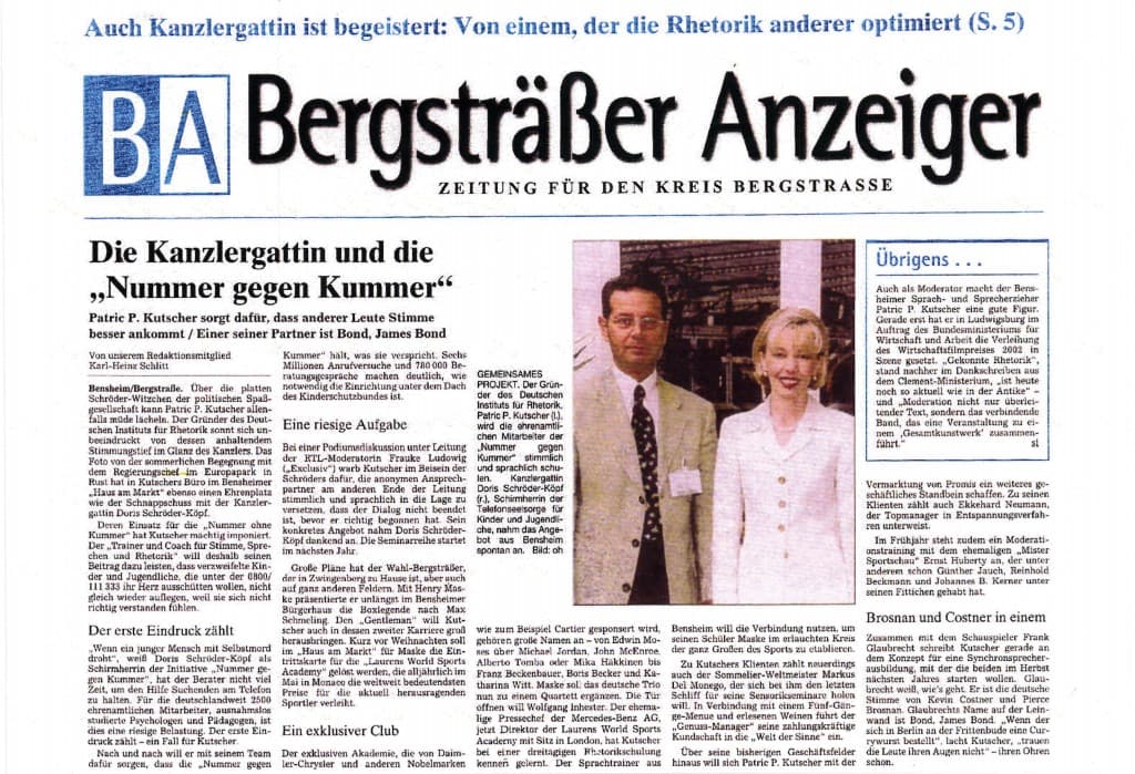 Die Kanzlergattin und die Nummer gegen Kummer - Bergsträßer Anzeiger